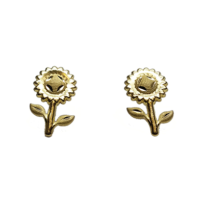 Broquel De Oro 10 Kilates Girasol Te-193 .287 Gramos